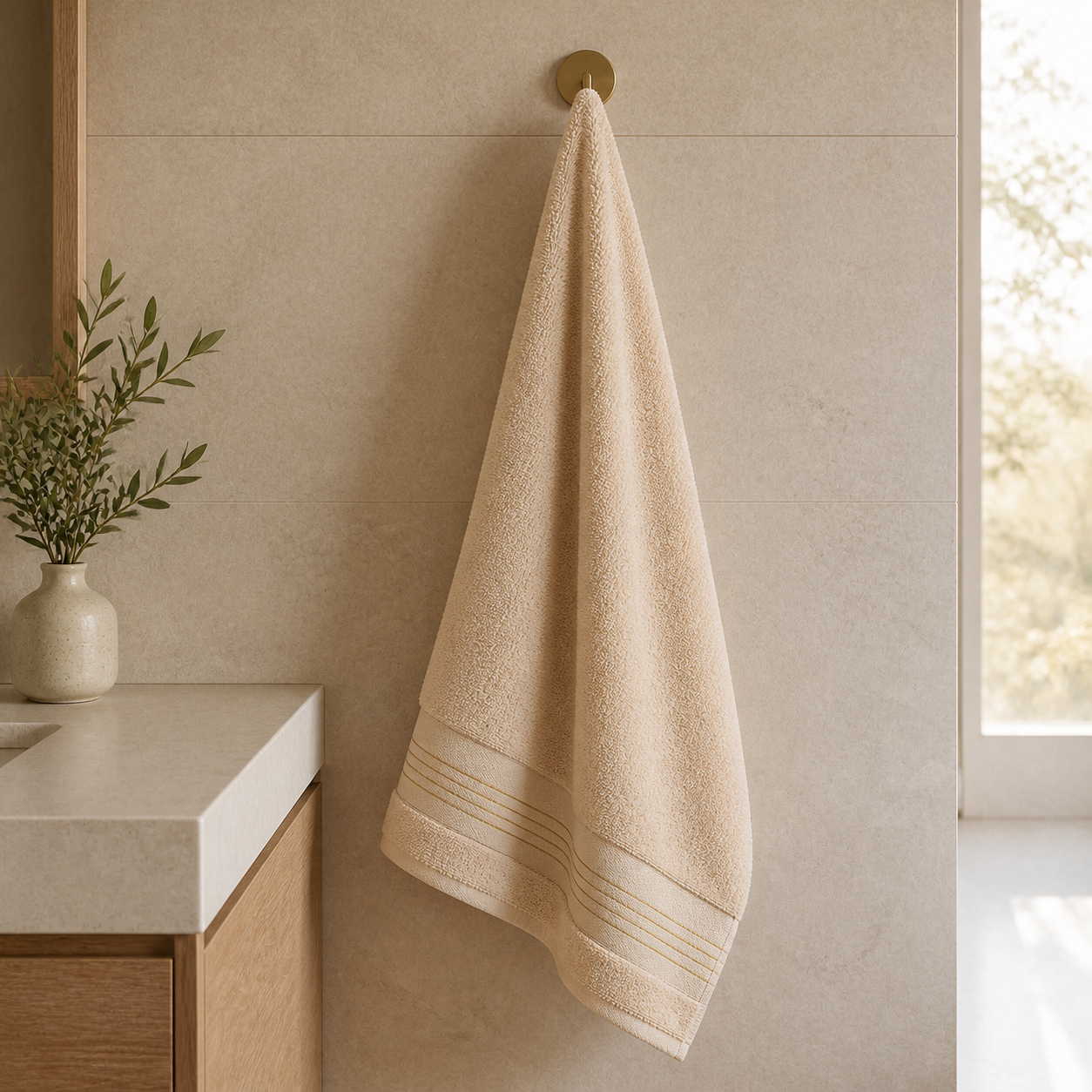 Serviette pour les mains à surpiqûres délicates