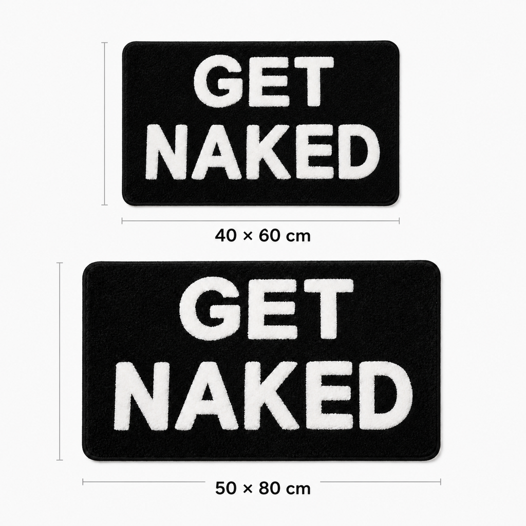 Tapis de bain graphique "Get Naked"