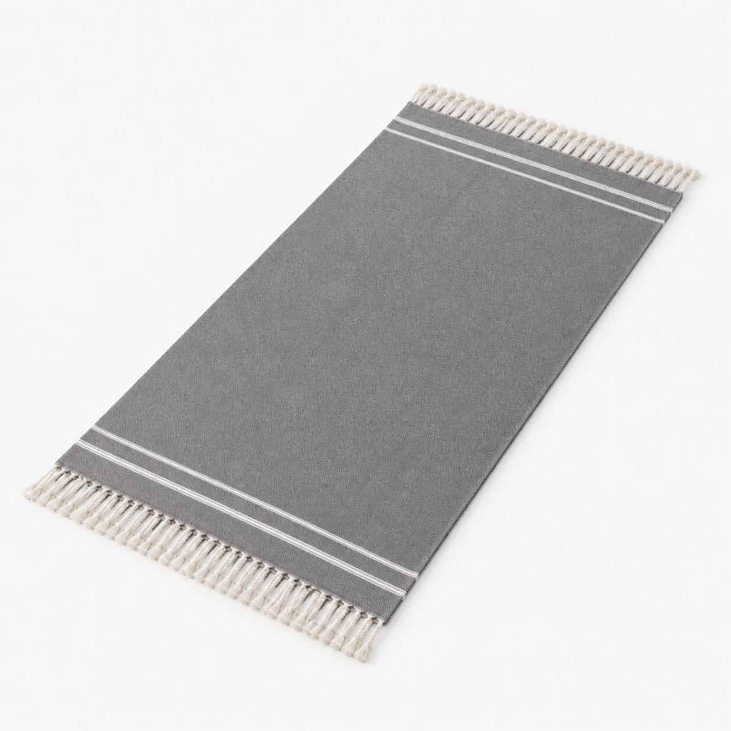Drap de bain tissé à franges