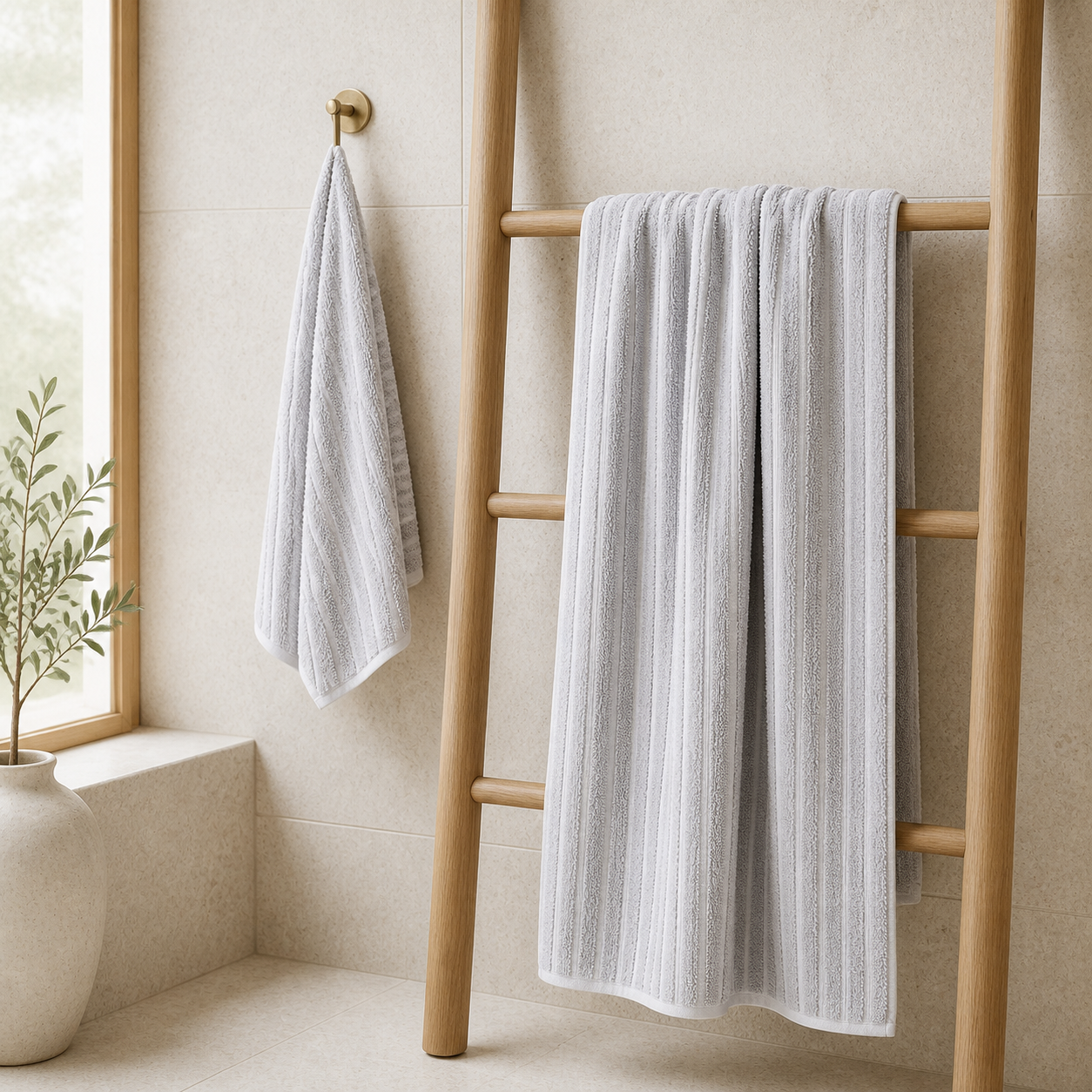Duo de serviettes à fines rayures