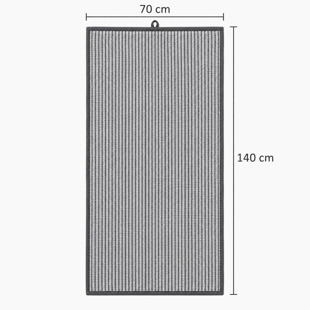 Serviette de bain grise à fines rayures