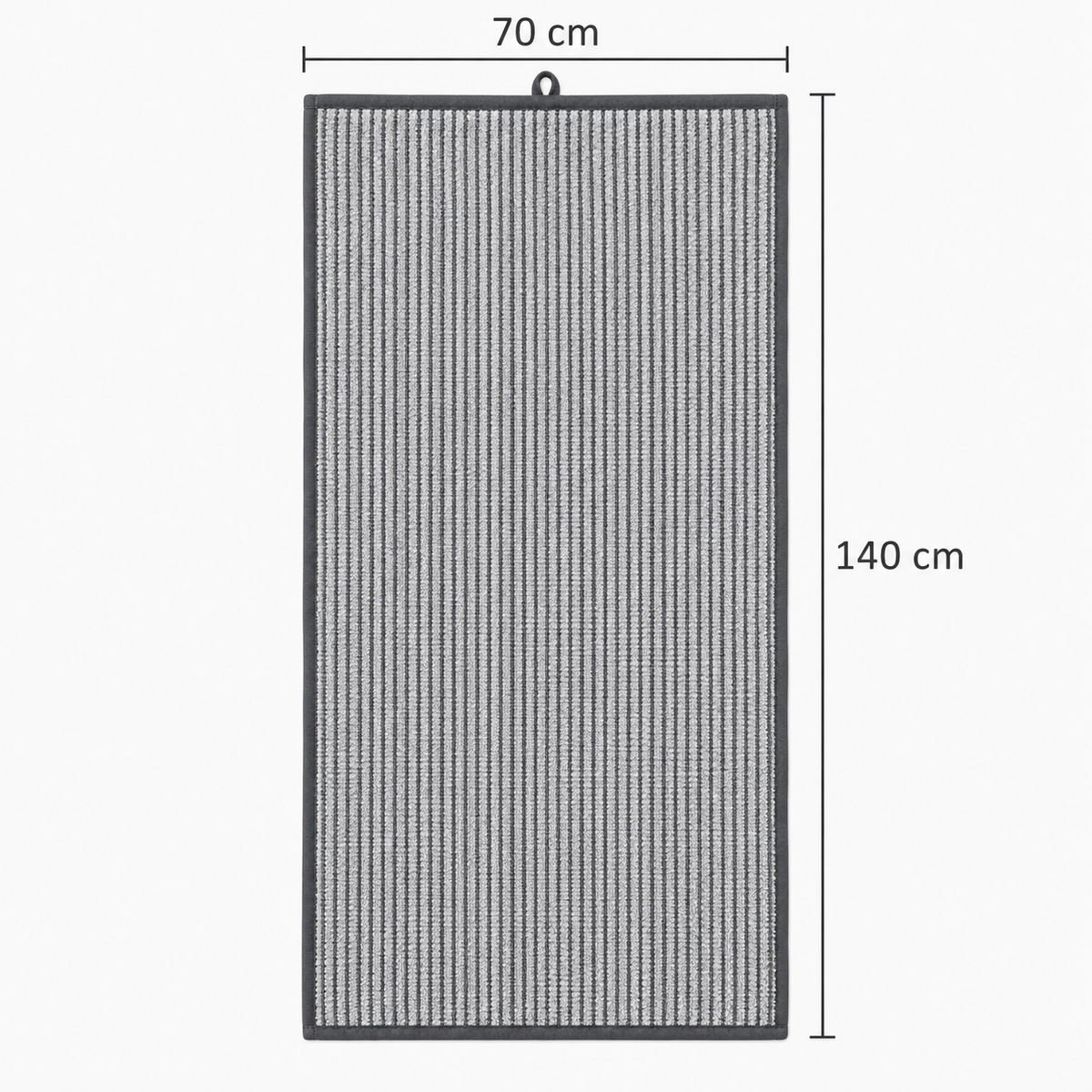 Serviette de bain grise à fines rayures
