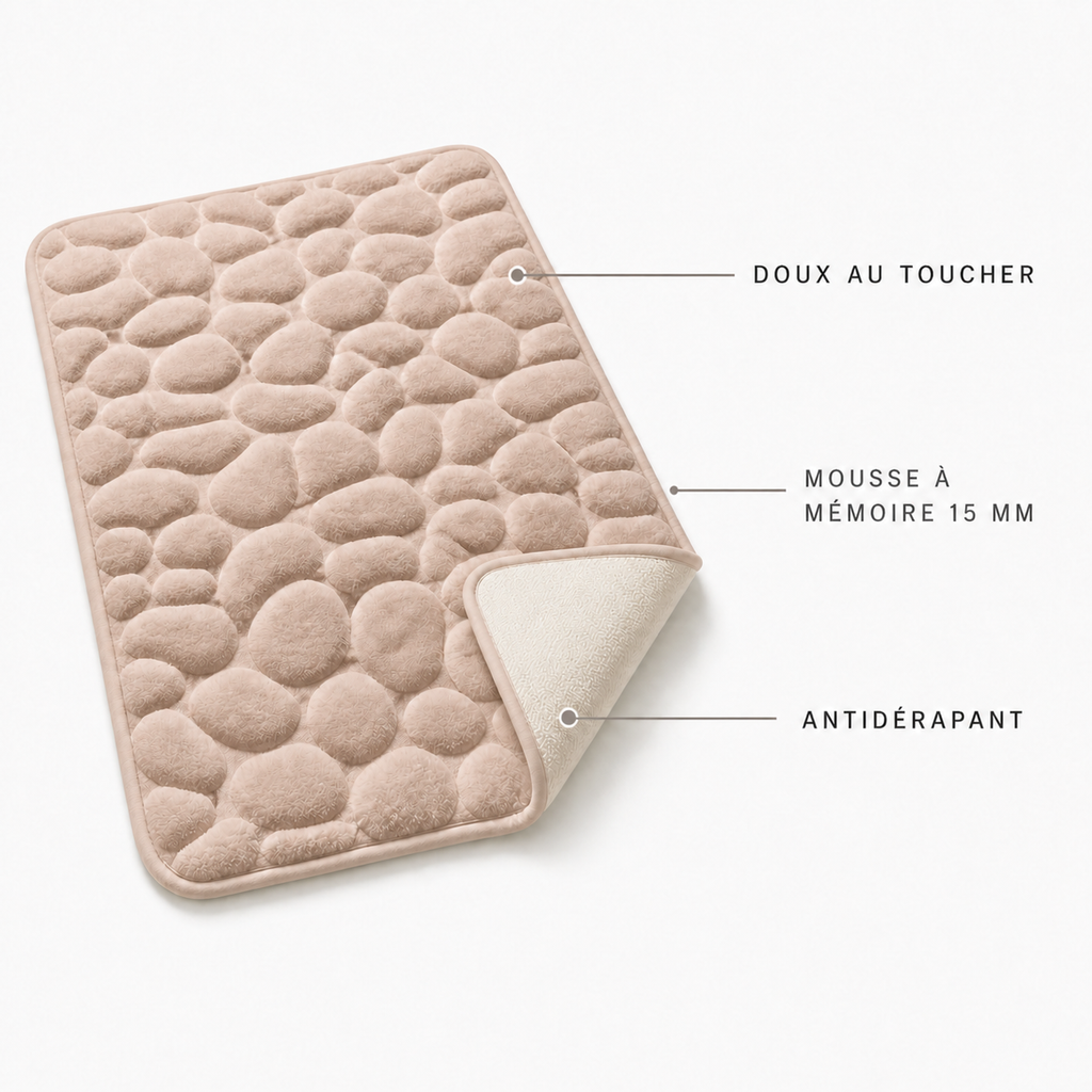 Tapis de bain effet pavé