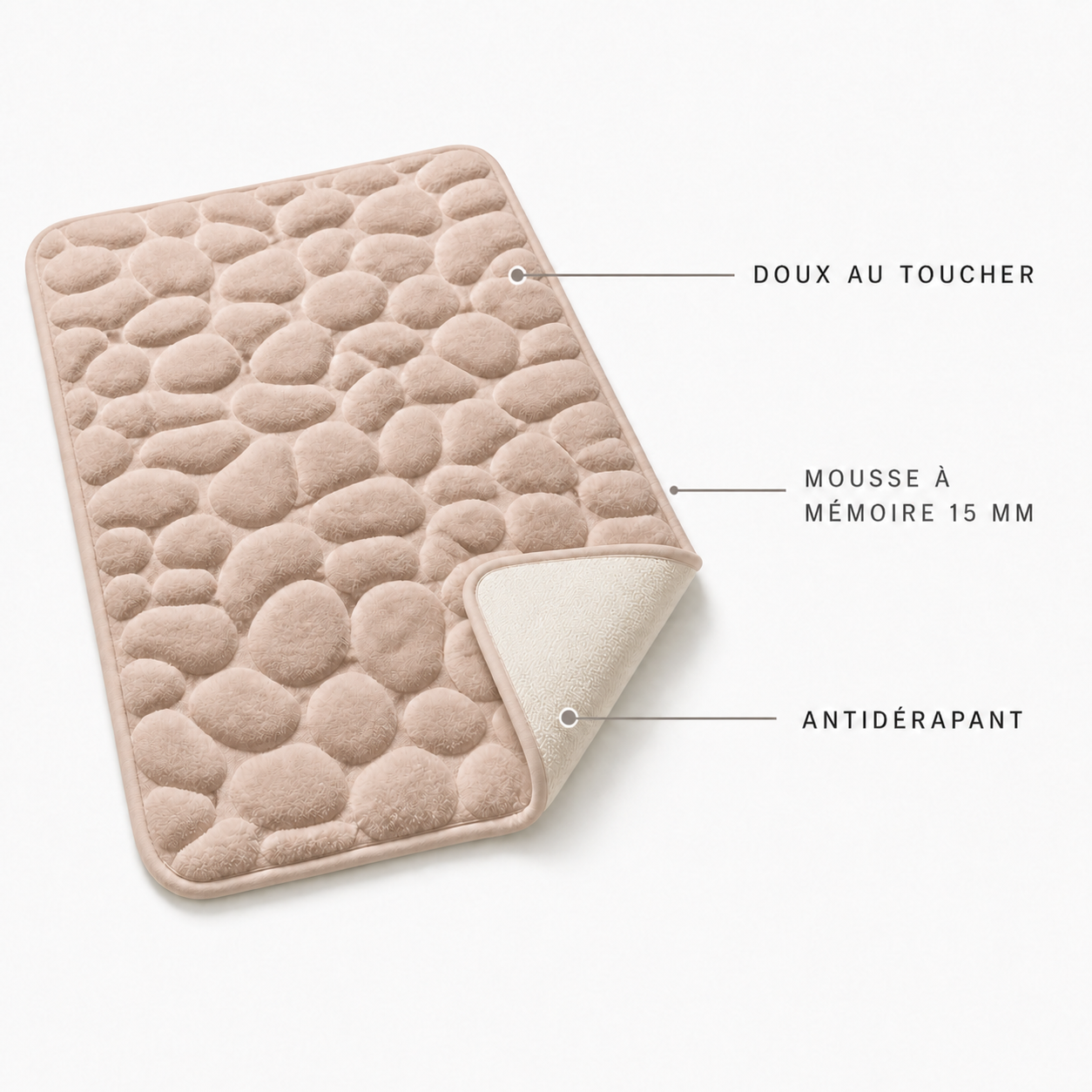 Tapis de bain effet pavé