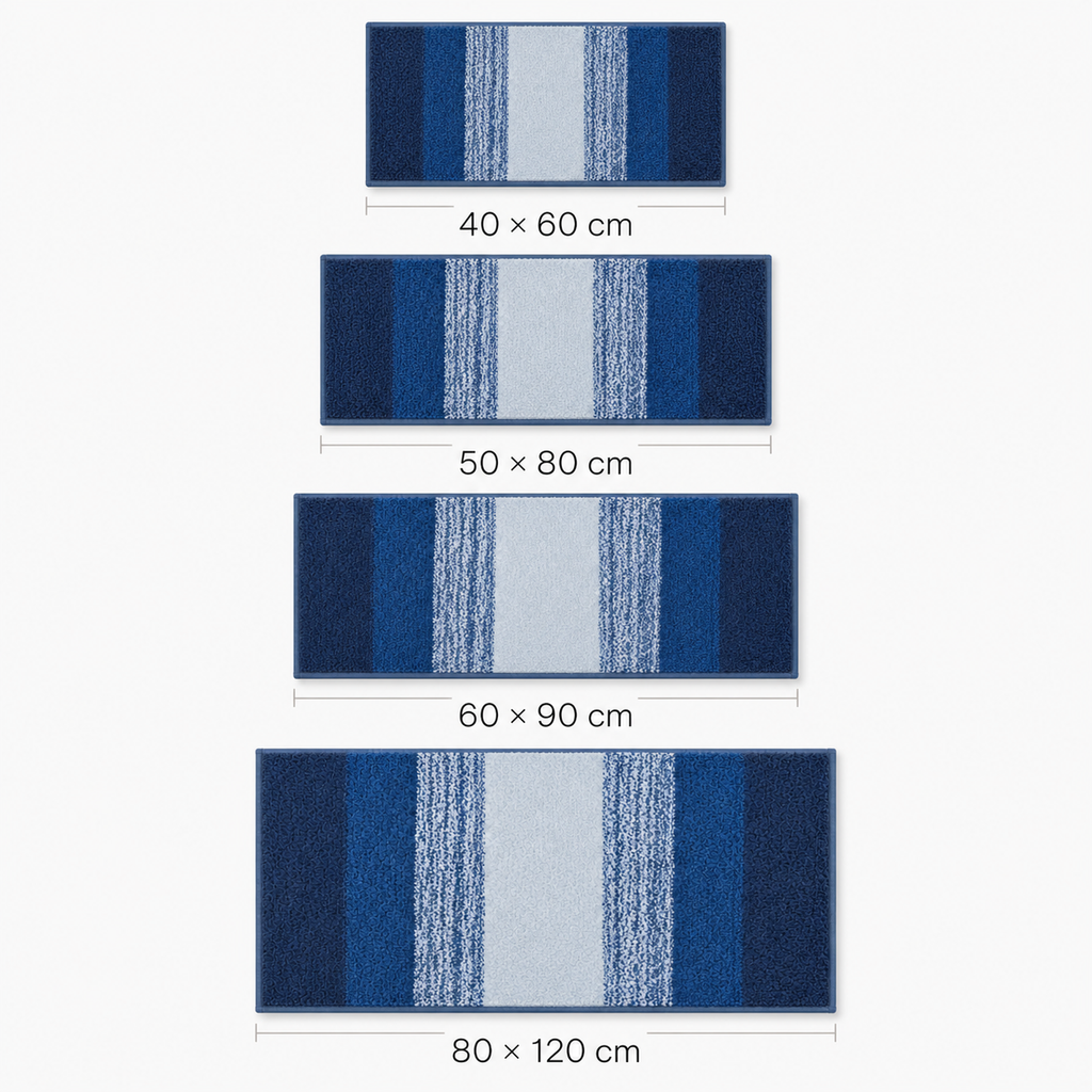 Tapis de bain à bandes dégradées
