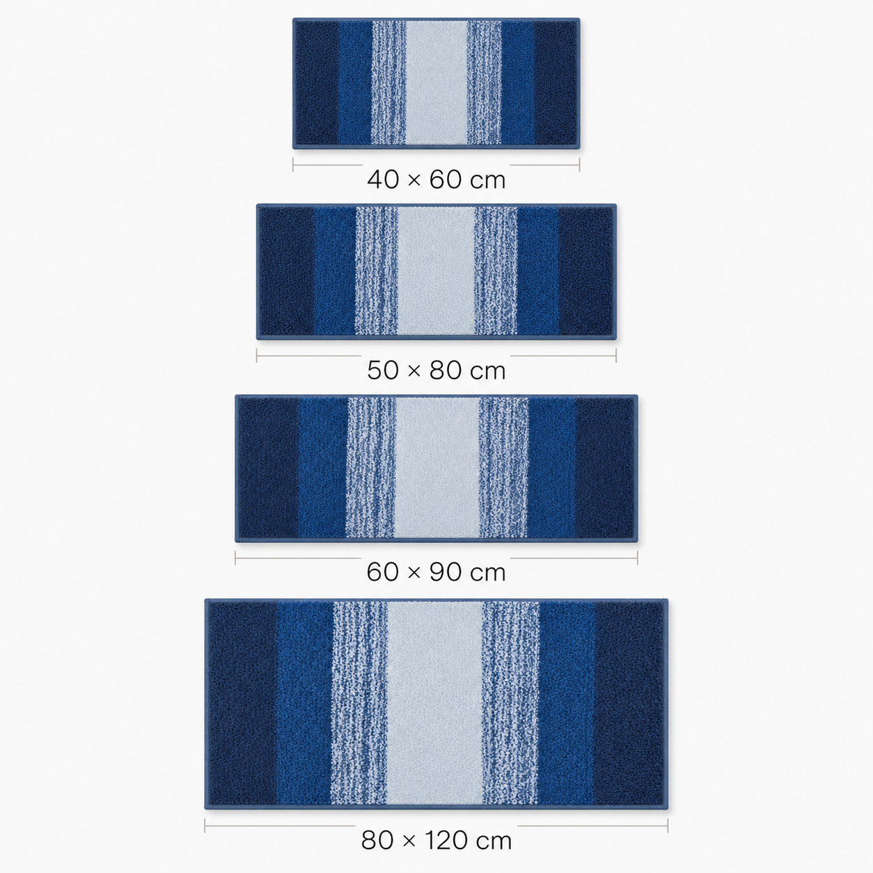 Tapis de bain à bandes dégradées