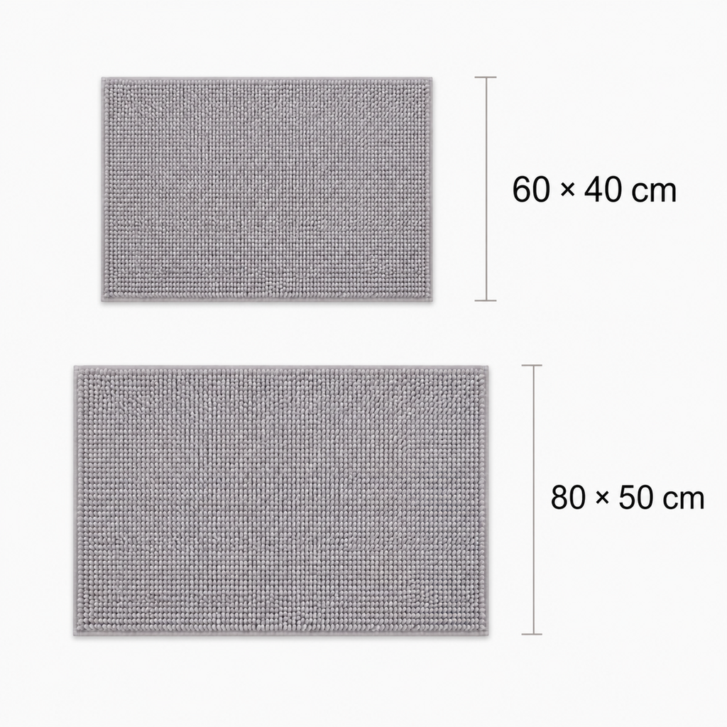 Tapis de bain en chenille moelleuse